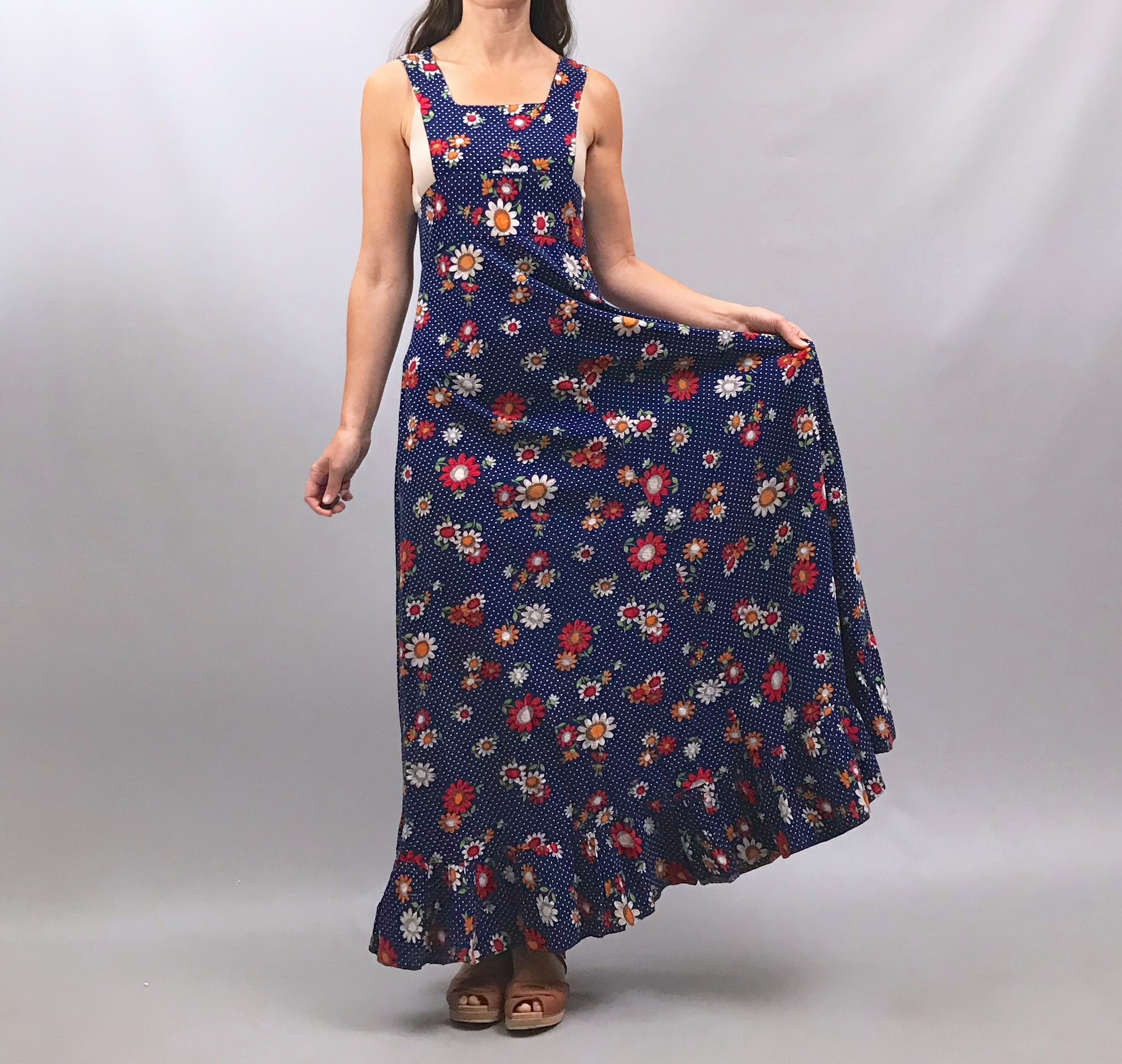 Image of Amazing S Cotton Floral & Polka Dot Maxi Dress
