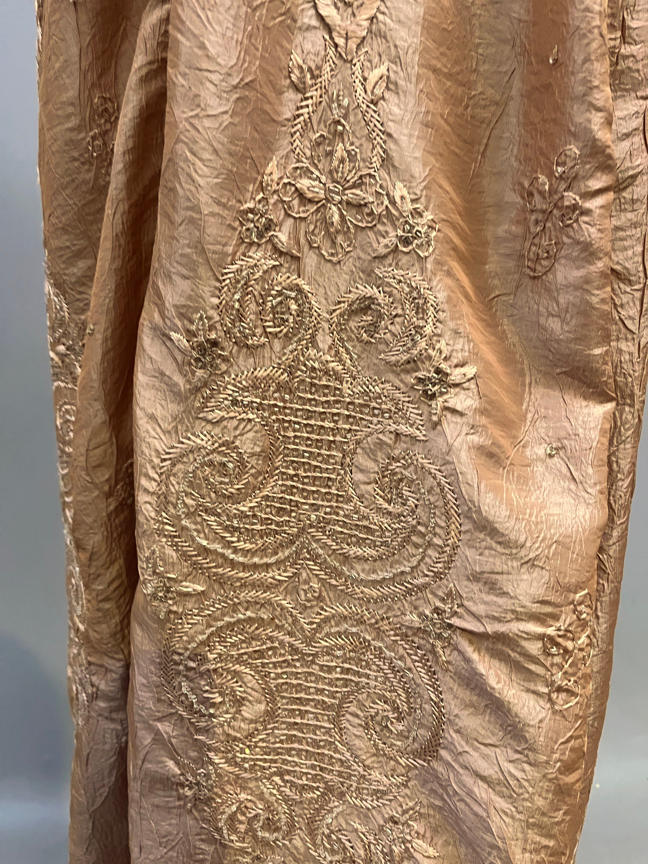 Fawn Graduation Robe Beautiful Vintage Dusky Pink / Fawn Embroidered Kaftan Robe With Wizard ...