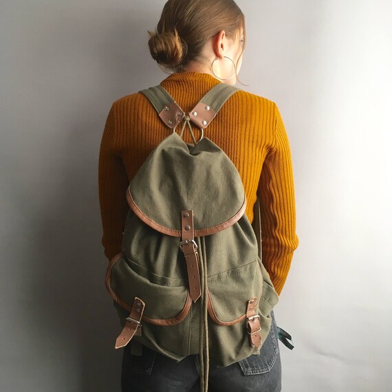 khaki rucksack