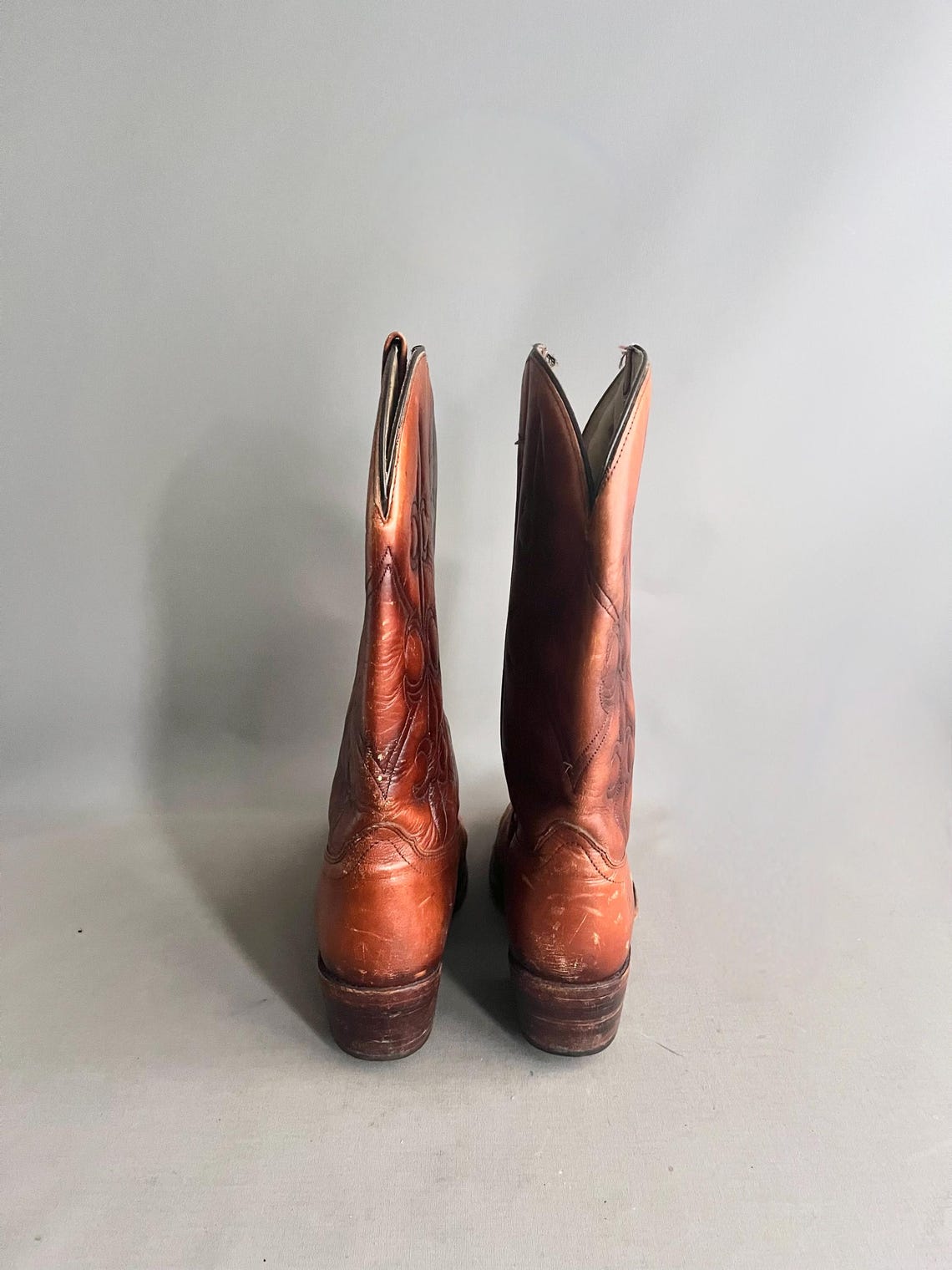 Tan Leather Cowboy Boots, Western Style, Size 10 D (US) / 8 (UK), foto 4 de 5