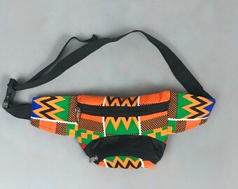 Handmade Bum bags with adjustable straps and 3 zip up pockets / gig bag / festival bag