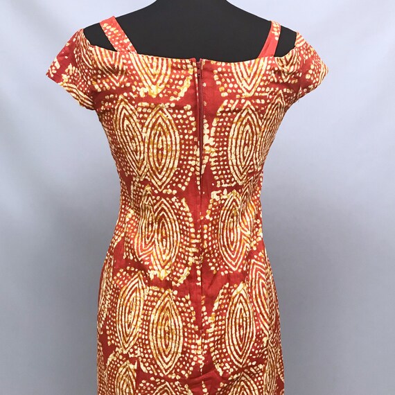 1980s cotton batik African print handmade dress - image 4