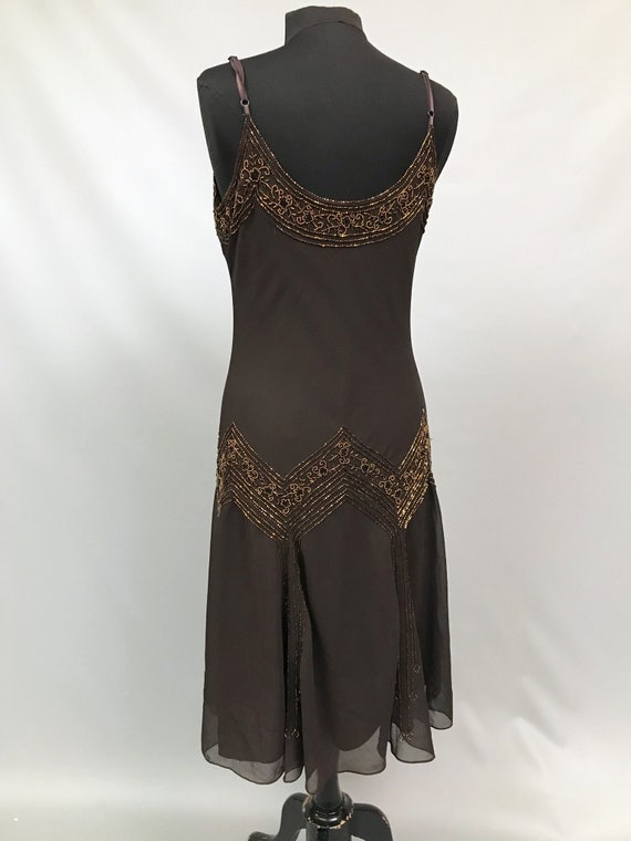 1980s does 1920s style flapper dress in chocolate… - image 8