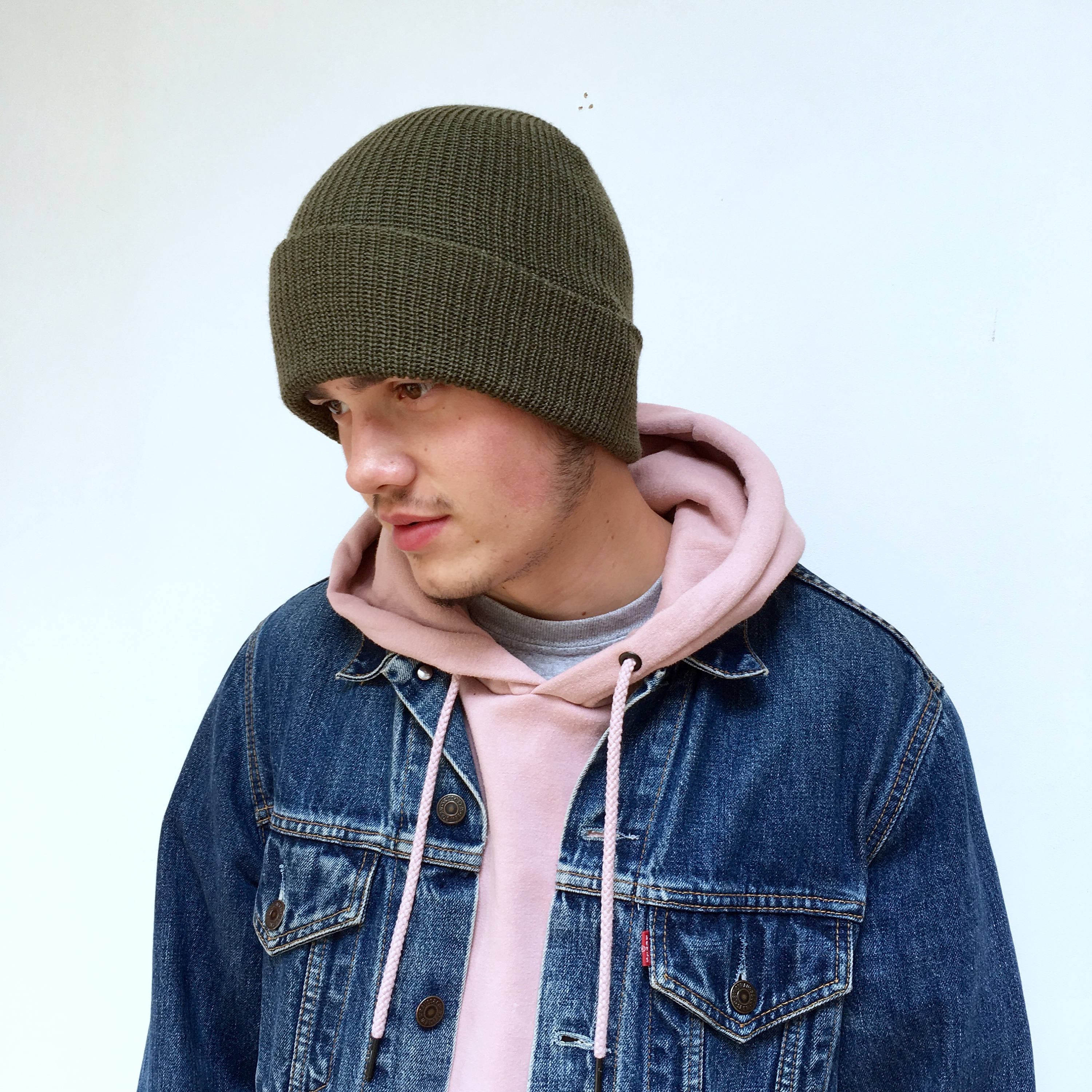 Olive green cheap winter hat