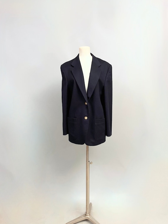 1990s wool and Cashmere Navy blue Blazer by Pringl