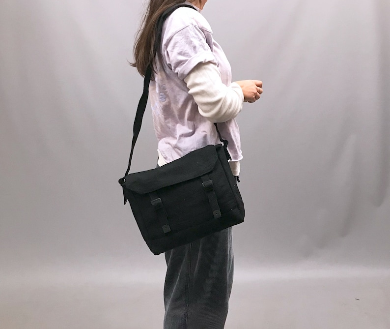 1990s Cotton Canvas Crossbody Satchel Laptop Bag Walking Etsy