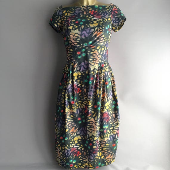 Original 1950s handmade cotton dress in a fantast… - image 7