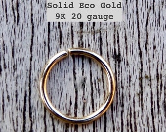 SOLID Gold , 9K | Hoop Earring 20g, 8 Sizes | Minimalist Earring | Tragus | Nose | Cartilage | Septum | Rook | Helix | Conch