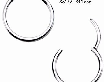 STERLING SILVER Hinged Segment  Ring 18 or 16g, Septum Clicker, Ear Cartilage, Rook, Daith, Tragus, Nose