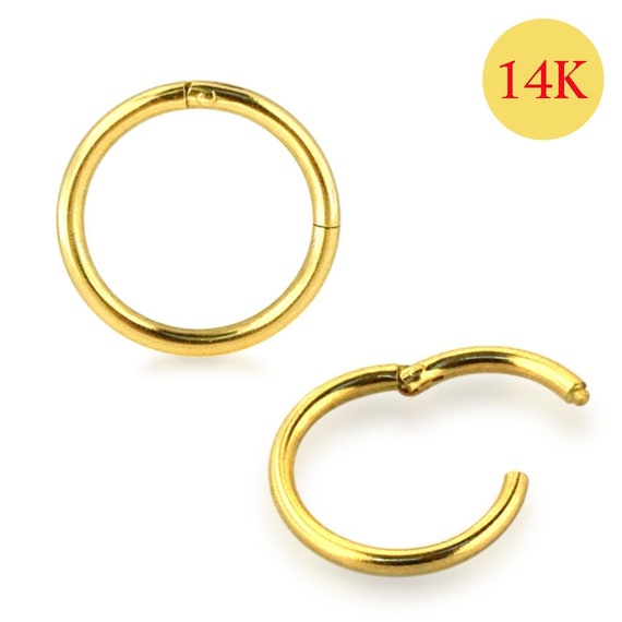 Solid gold clicker sale hoop