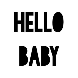 Hello Baby Print, Monochrome Print, Kids Print, Kids Bedroom Print, Childrens Wall Art, Nursery Art, Wall Decor, Black and White Print image 2