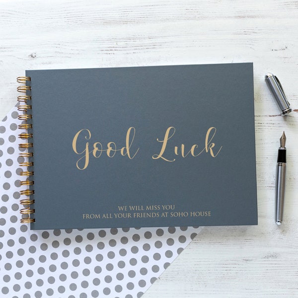 Good Luck Book, Memory Book, Good Luck Album, Personalised Good Luck Gift, Good Luck Present