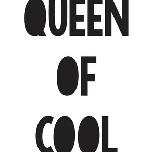 Queen of Cool Print, Kids Print, Monochrome Print, Childrens Wall Art, Nursery Art, Wall Decor, Black and White Print image 2