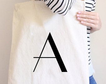 Initial Tote Bag, Personalised Tote Bag, Tote Bag, Canvas Bag, Canvas Tote Bag, Natural Canvas Tote Bag, Bag for Shopping, Bag for Life