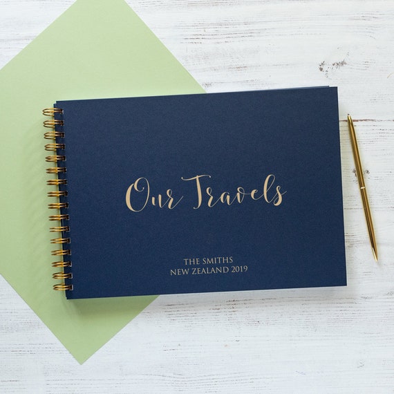 Travel Memory Book or Photo Album, Personalised 'our Travels' Book