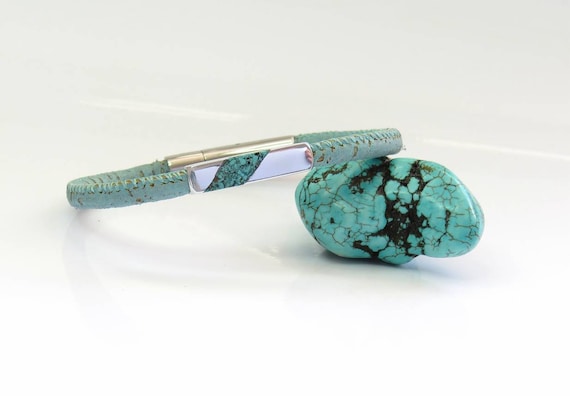 Personalized Turquoise Bracelet, Handmade Aluminum Bracelet, Engraved Gift for Her