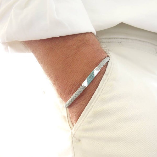 Bracelet homme imperméable turquoise bracelet personnalisé pour bracelet nom papa