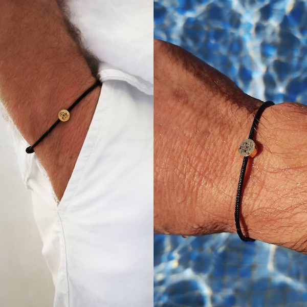 Aangepaste heren gegraveerde armband waterdichte zeiltouwarmband gepersonaliseerde touwarmband