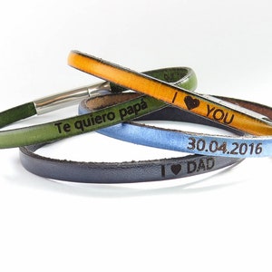 Father&#39;s Day gift personalized leather bracelet Customized Bracelet for men