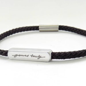 Waterproof Bracelet Custom Men's Engraved Bracelet Personalized Men's Nautical Rope Bracelet Handwritten Script image 7