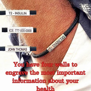 Waterproof Medical Alert Bracelet Emergency Bracelet Medical Id Bracelet