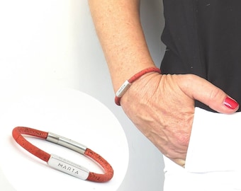 Bracelet personnalisé pour les femmes Bracelet en cuir végétalien naturel Cadeau personnalisé végétalien Bijoux écologiques
