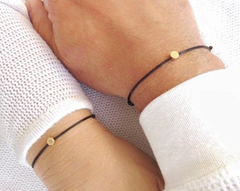 Gold Friends Armbänder für sie und ihn benutzerdefinierte Paar Armbänder Fern Paar Armbänder 2er-Set, personalisierte His & Her Armband,