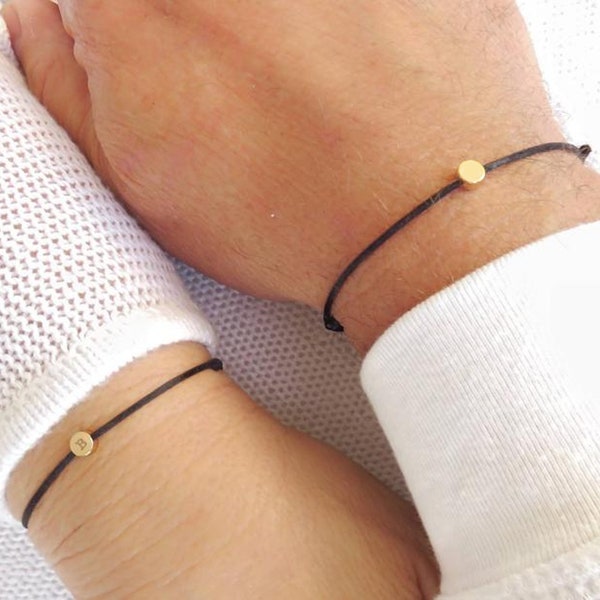 Ensemble de 2 bracelets d'amis en or pour elle et lui Bracelets de couple personnalisés Lot de 2 bracelets de couple personnalisés pour elle et lui,