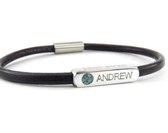 Turquoise Custom Bracelets for Men Personalized Bracelet Personalized Gifts for Dad Men's Bracelet Name Bracelet