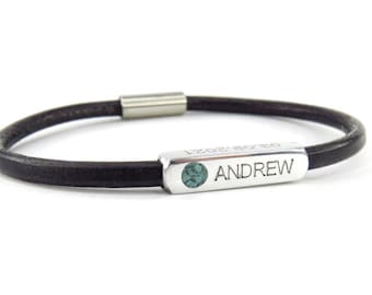 Türkis Personalisiertes Armband für Männer Personalisiertes Armband personalisierte Geschenke für Papa HerrenArmband Namensarmband