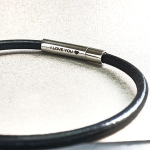 Men&#39;s Hidden Message Bracelet, Leather bracelet, Men&#39;s Personalized Bracelet, Gift for him  Gift For Boyfriend