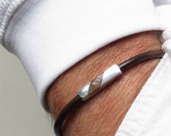 Herrenarmband Personalisierte Leder mit Aventurin Benutzerdefinierte Armband mit Name