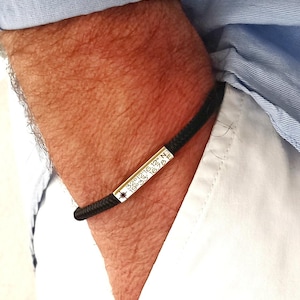 Custom Engraved Waterproof Sailing Rope Bracelet - Stainless Steel Clasp