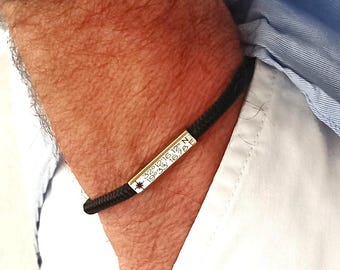 Custom Engraved Waterproof Sailing Rope Bracelet - Stainless Steel Clasp