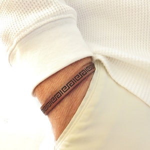 Custom Men Leather Bracelet Anniversary Gift For Men Engraved Leather Bracelet Adjustable
