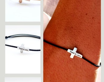 Individuelles Armband mit einem Kreuz für Männer - ein elegantes Geschenk mit Gravur