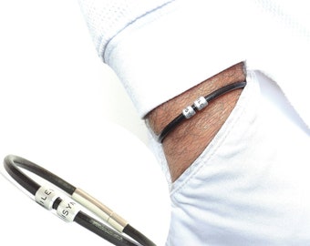 Men's Bracelet Leather Bracelet, Personalized Bracelet Engraved Bracelet Gift for Him