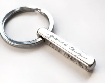 Personalized 3D Bar Keychain  for Him Her Coordinates Keychain  for Men Engrave Keychain Custom Keychain
