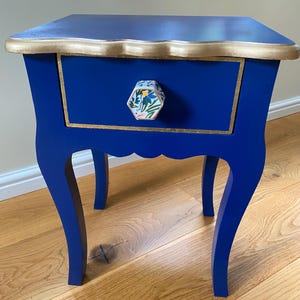 Vintage hand painted side table, upcycled refinished bespoke  - bedside table - coffee table - plant stand