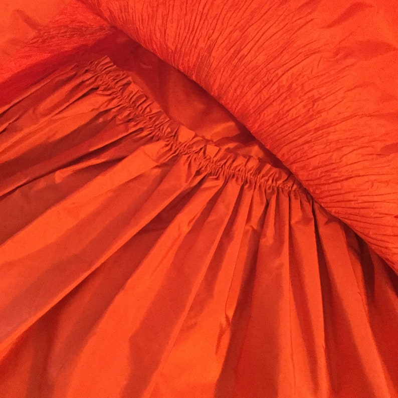 1990s red taffeta silk skirt image 7