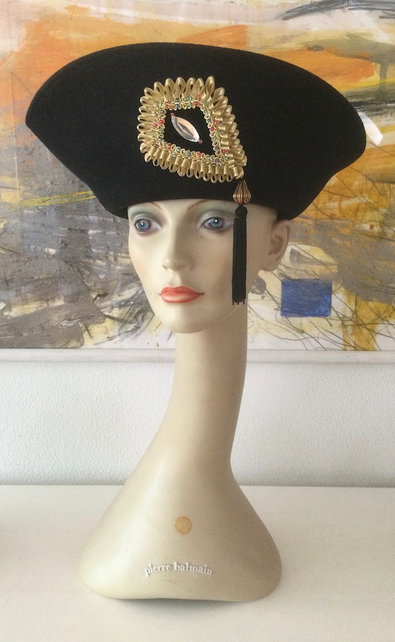 ADOLFO II PARIS black wool hat - image 1