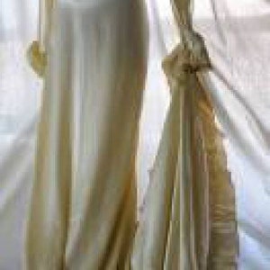 1935s Wedding Dress With Train in Champagne Silk - Etsy