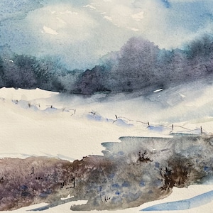 Snowy Field, Matted print