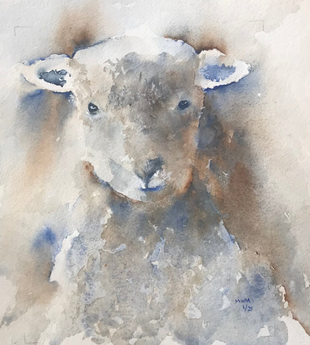 Little Lamb Blank Card Etsy