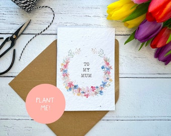 Plantable seed Mother's Day card, Mother's Day card, Plantable wildflower card, Seed Mother's Day card