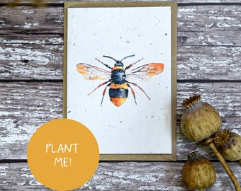 Bee plantable wildflower seed card, Plantable wildflower seed card