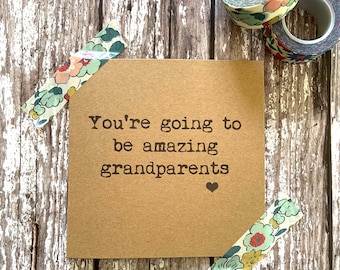 New grandparents card, you're going to be amazing grandparents, new grandbaby card, new grandma card, new grandad card, uk sellers