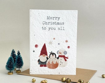 To You All Christmas Card, Plantable Christmas Card, Biodegradable Seed Card, Eco Christmas Card, Wildflower Christmas Card