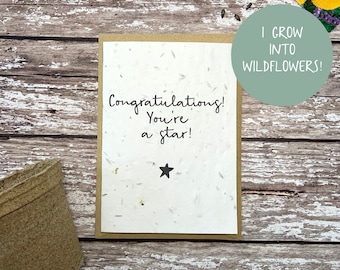 Tarjeta de felicitación de semilla, tarjeta de felicitación plantable