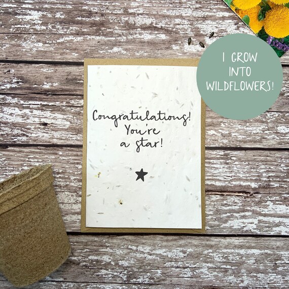 Seed congratulations card, Plantable congratulations card